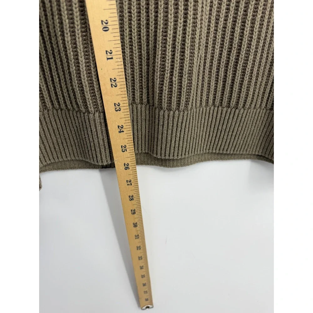 Abercrombie &‎ Fitch Oversized Quarter Zip Sweater Mens Small beige Ribbed Knit